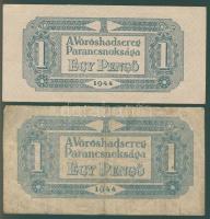1944. "V.H." 1P (2x) mindkettő függőleges alapnyomat, főtípus T:III + hátoldali kis képmér...