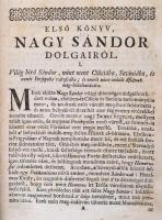 Haller János (1626-1697): Hármas Istória. Kinek Elsö Része, Nagy Sandornak egynéhány nevezetes dolga...