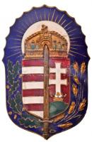 1922. Vitézi jelvény zománcozott Br jelvény, hátlapon ferde kitűzőpántokkal (57x37mm) T:2 zománchiba Hungary 1922. Badge of the Order of Vitéz enamelled Br badge, on the back two oblique band (57x37mm) C:XF enamell error
