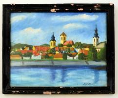 Szobotka jelzéssel: Szentendre. Olaj, vászon, üvegezett keretben, 28×38 cm