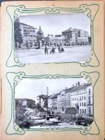 96 db MODERN fekete fehér Soproni városképes lap sérült albumban / 96 modern black and white Hungarian town-view postcards from Sopron in damaged album