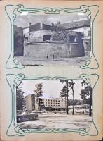 96 db MODERN fekete fehér Soproni városképes lap sérült albumban / 96 modern black and white Hungari...