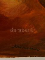 Marosán jelzéssel: Házudvar. Olaj, farost, 64×70 cm