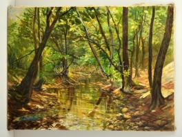 Balla jelzéssel: Erdőrészlet. Olaj, vászon, 60×80 cm
