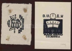 Nagy Árpád (1894-1959) 2 db szignált Ex libris