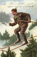 Ski jumper, winter sport. Erika Nr. 2990. (EK)