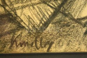 Kmetty jelzéssel: Csendélet. Szén, papír, üvegezett keretben, 33×23 cm