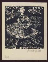 Bordás Ferenc (1911-1982) szignált Ex libris