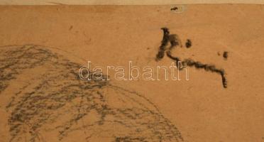 Rónai jelzéssel: Női portré. Szén, papír, keretben, 45×31 cm