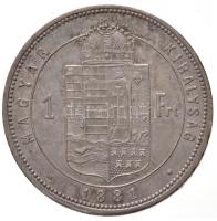 1881KB 1Ft Ag "Ferenc József / Középcímer" Körmöcbánya (12,31g) T:1-,2 / 
Hungary 1881KB ...