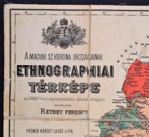 1880 A Magyar Sz.Korona Országainak Ethnográphiai térképe. Szerk.: Réthey Ferenc. Bp., Posner Károly...