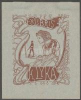 Nagy Sándor (1869-1950): Ex libris Lyka Károly, klisé, papír,  jelzett a klisén, 11,5×9,5 cm