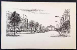 Maletzke, Helmut: Berlin. Hauptstadt der DDR. [Berlin], é. n.,  n. n. 10 db jelzett grafika, vászonk...