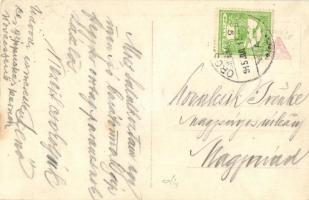 1915 Tennis playing lady, vintage photo