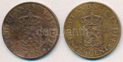 Holland Kelet-India 1945P 2 1/2c Br T:2-,3 Netherlands East Indies 1945P 2 1/2 Cents Br C:VF,F Krause KM#316