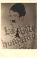La bete humaine dEmile Zola / The Beast Within by Emile Zola. Adolf Hitler caricature, mocking art postcard