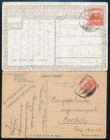 1918-1919 2 db képeslap
