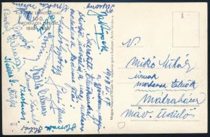 1948 A MATEOSZ magyar labdarúgócsapat tagjai által aláírt képeslap többek között a későbbi Aranycsapat tagok Grosics, Zakariás és mások aláírásai