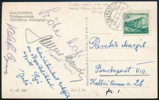 1952 Galyatető, Olimpia utáni pihenőtábor, magyar sportolók, Szőke Kati, Keleti Ágnes és más olimpiai bajnokok aláírásával