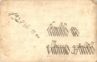 1928 Macesz gyári munkások csoportképe, Judaika / Matzo factory with workers' group photo. Juda...