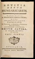 Francisco Carolo Palma (Pálma Károly Ferenc (1735-1787)): Notitia Rerum Hungaricarum. Editio Altera....