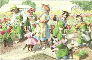 Cat gardeners. Colorprint 2274/2.