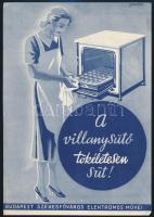 cca 1940 Budapesti Elektromos Művek: Villanysütő Ofszet kisplakát. Gebhardt jelzett. 17x24 cm