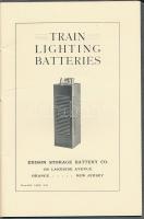 cca 1930 Edison Train lighting batteries. Vonat akkumulátor, illusztrált reklámnyomtatvány. / cca 19...
