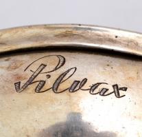 "Pilvax" feliratú Original Wellner ezüstözött tál + 6 db Wellner ezüstözött evőeszköz: 4 d...