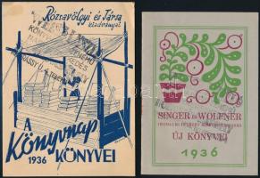 cca 1930 3 db könyvajánló nyomtatvány