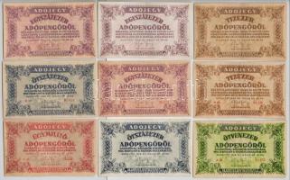 1946. 10.000-1.000.000AP (9x) mind különféle változat sorszámmal illetve nélküle, fehér papír T:III,III-
