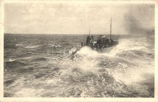 SM Hochseetorpedoboot Seehund / Phot. Alois Beer, Verlag F. W. Schrinner 1912 / K.u.K. Kriegsmarine, torpedo boat, K.u.K. litho flag on the backside