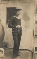 1916 Eduard Soklics, az SMS Viribus Unitis Tegetthoff-osztályú dreadnought csatahajó matróza / Mariner of SMS Viribus Unitis, photo (EK)