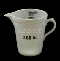 Zsolnay porcelán patikai mérőedény, 500 g-ig, jelzett, hibátlan, m: 13 cm