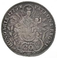 1773IB-IV 20kr Ag "Mária Terézia" (6,61g) T:2 kis ü. / 
Hungary 1773IB-IV 20 Kreuzer Ag &...