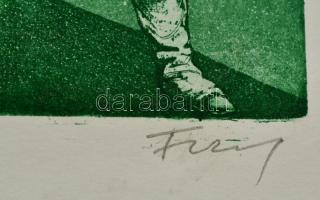 Farsang Sándor (1945-2015): Bűvész Színezett rézkarc, papír, jelzett, 39×33 cm