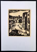 Gáborjáni Szabó Kálmán (1897-1955): Olvasó, fametszet, papír, utólagos jelzéssel, gyűrődéssel, 23x19...