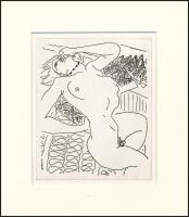 cca 1970-1989 Henri Matisse (1869-1954): Elterülve, részlet a Jannisz Ritszosz: Kis szvit Piros Dúrban című kötetből, metszet, paszpartuban, 13x16 cm