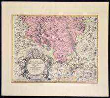 Homann, Johann Baptist (1663-1724): Csehország, Morvaország az Olmüci részek térképe. Rézmetszetű térkép.. Paszpartuban.  / Map of the Moravian kingdom, Olomutz part. In paspartu 57x43 cm