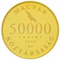 2008. 50.000Ft Au "Hunyadi Mátyás"  tanúsítvánnyal (10g/0.986) T:PP Hungary 2008. 50.000 F...