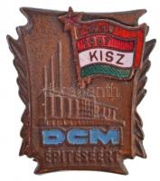 ~1960-1970. DCM építéséért - KISZ 1919-1957 részben zománcozott Br jelvény (20x22mm) T:2