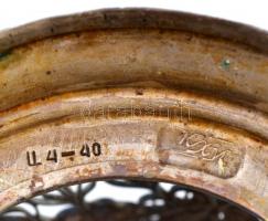 5 db filigrán alpakka pohártartó, egy híján mindegyikhez üveg betéttel, jó állapotban