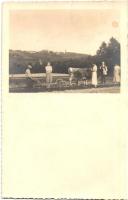 1934 Bodóhegy, Bodonci; ekézés úri felügyelettel / plowing, photo