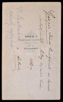 1859 P. Szathmáry Károly (1831-1891) író keményhátú fotója, Kolozsvár, Veress F. hátoldalon saját ke...