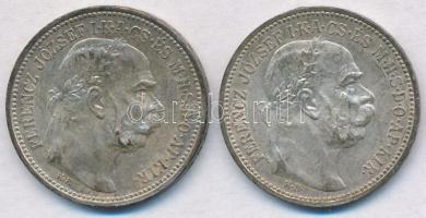 1914KB-1915KB 1K Ag "Ferenc József" (2xklf) T:2 patina
