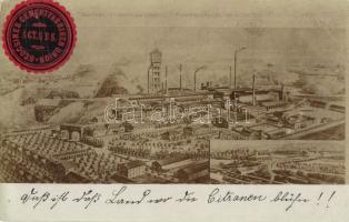 1908 Belcsény, Beocin; Cementgyári Unió, pecsét / cement factory, photo