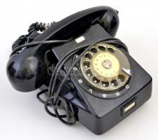 Retró tárcsázós telefon, fekete színű, jó állapotban
