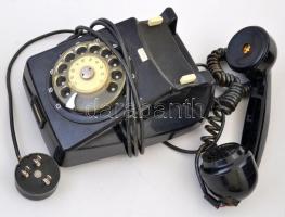Retró tárcsázós telefon, fekete színű, jó állapotban