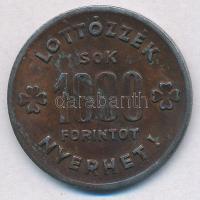 ~1960-1970. "Lottózzék sok 1000 forintot nyerhet! / Lottó egész évben szerencse" fém emlék...