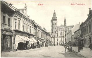 Kassa, Kosice; Deák Ferenc utca, Liszt Nagyraktár / street view with shops (EB)